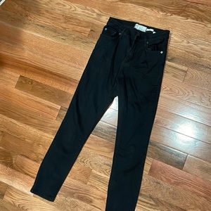 Free people black high rise skinny jeans, size 27